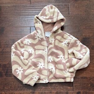 Wild Rose Teddy Bear Jacket- Pink and Cream